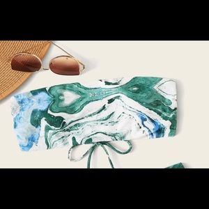 Shein Marble Bandeau Bikini Top